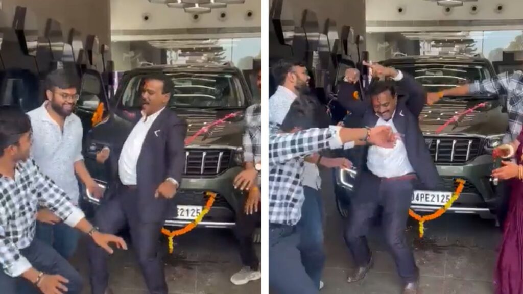 anand-mahindra-shares-heartwarming-video-of-family-celebrating-new-car-purchase-at-showroom-watch