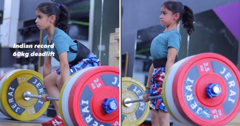 The youngest Indian deadlift?  Meet Arshia Goswami, the 8-year-old girl who can lift 60kg like a pro