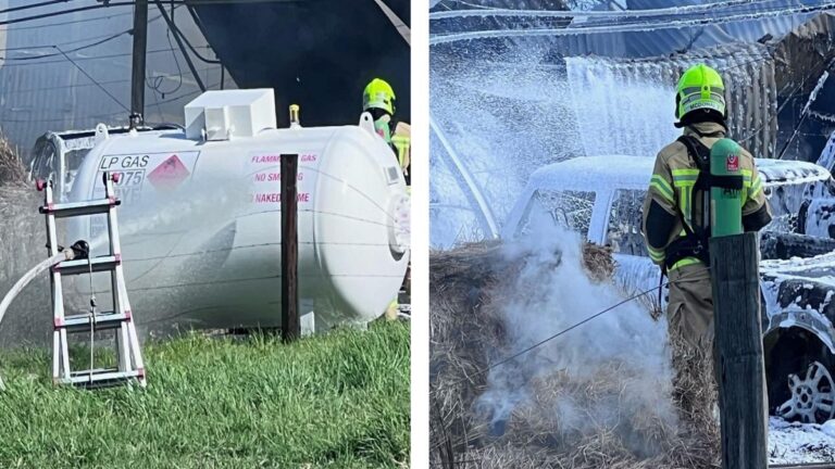 Woodville fire: Shed and cars burning in huge fire