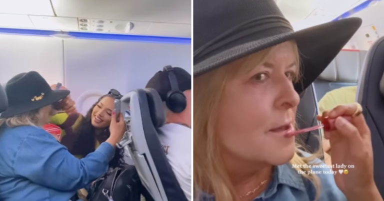 Beauty Influencer Gives Older Flight Passenger Makeup, Internet All Hearts