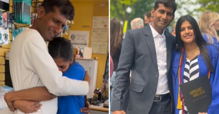 Heartwarming Reunion: Desi Dad’s Surprise Visit To Canada Leaves His Daughter Weeping With Joy