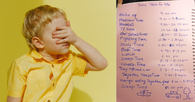 Study time vs. fight time: A 6-year-old’s adorable schedule has the internet divided