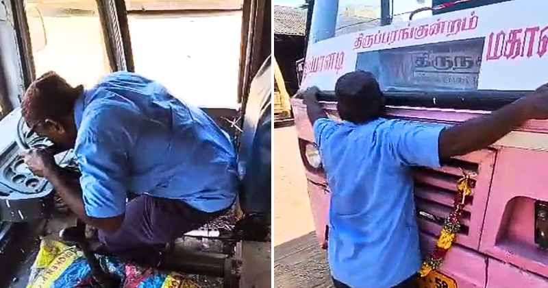 Tamil Nadu bus driver gets emotional on retirement day, kisses the steering wheel and hugs the bus he drove for decades