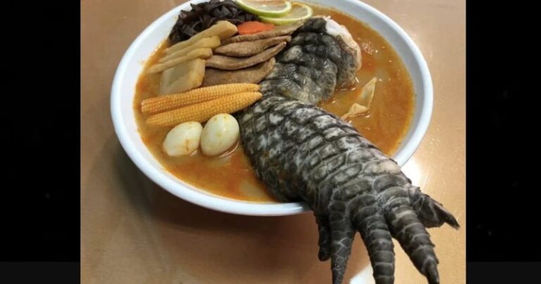 Unsettling Ramen Dish In Taiwan Shocks Diners As Crocodile Leg Seems To Crawl Out Of The Bowl