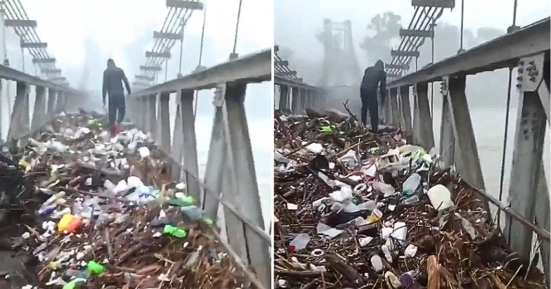 After floodwater recedes, bridge in Himachal Pradesh becomes graveyard for plastic waste