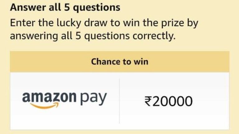 Amazon Daily Quiz Answers Today Jul 8, 2023 – Earn ₹500-₹5000