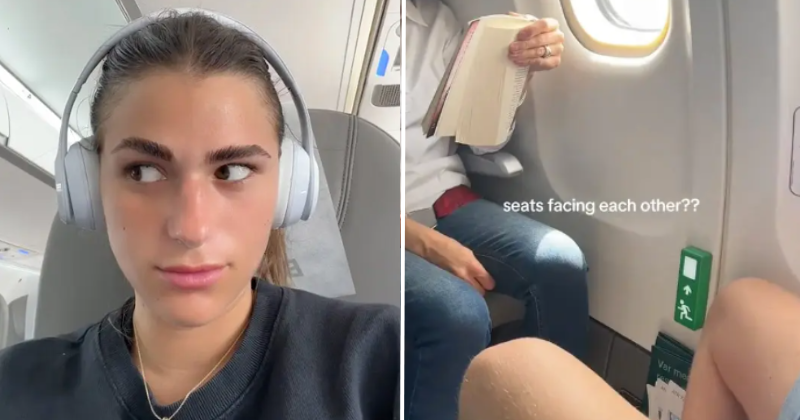 Face to face in flight?  Woman outraged by 'uncomfortable' plane seat design demands explanation