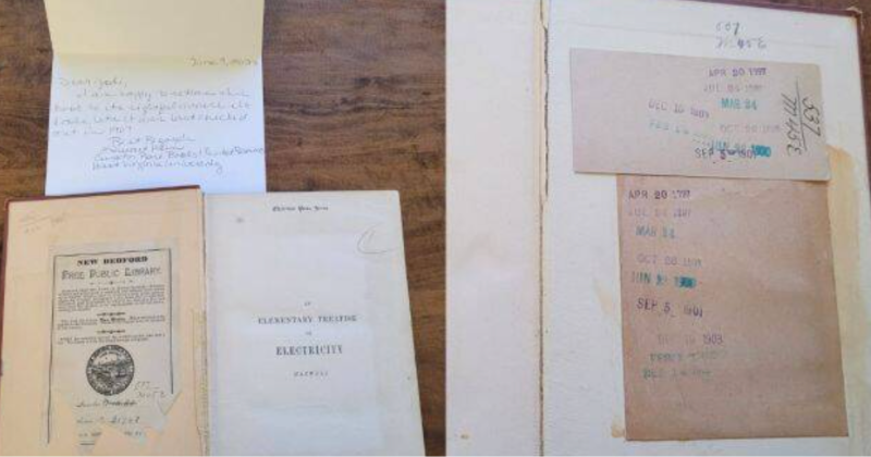For a long time!  Book borrowed in 1903 returns to the library after 119 years