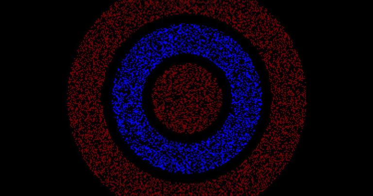 Optical Illusion Challenge: Would you be able to tell which circle stands out, blue or red?