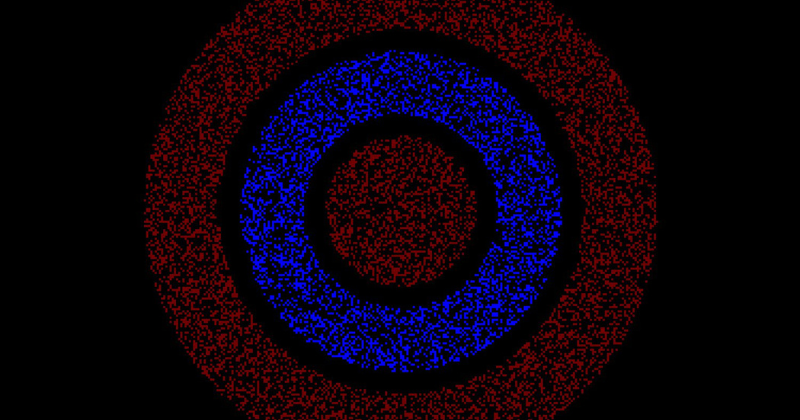 Optical Illusion Challenge: Would you be able to tell which circle stands out, blue or red?
