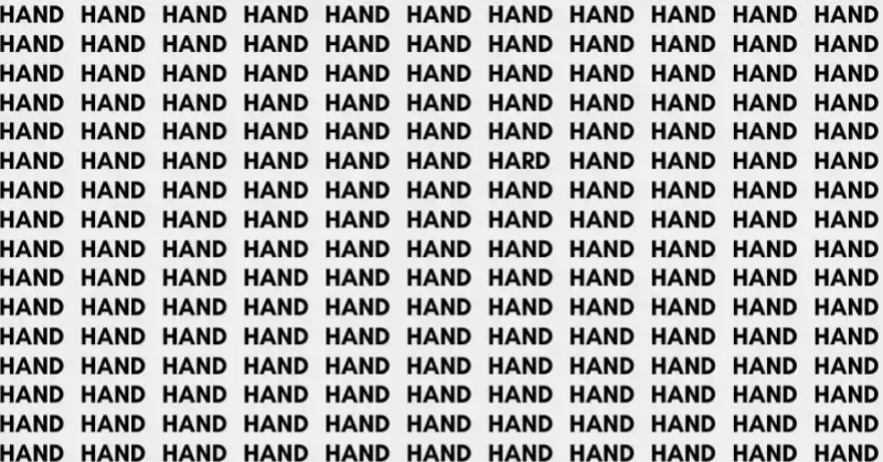 Optical Illusion: Figure out the word 'hard' within 'hand' in just 12 seconds!