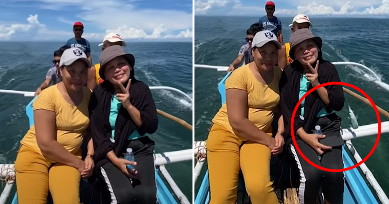 Stealing a flying fish 'steals' a woman's phone and takes it back to the ocean in a viral video