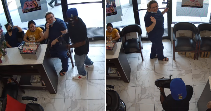 Viral video alert: Burglar gives up and leaves empty-handed after people inside salon 'ignore' him