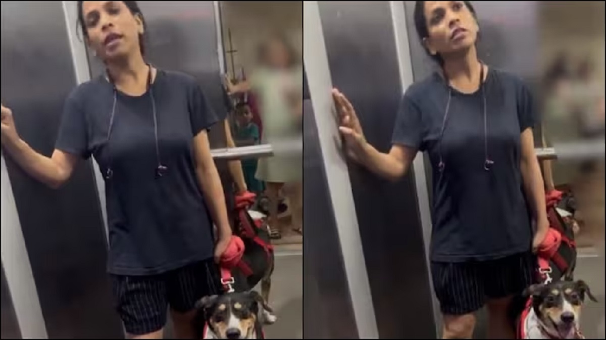 WATCH: Noida dog owner's video of dog muzzle fight in Noida elevator sparks outrage online