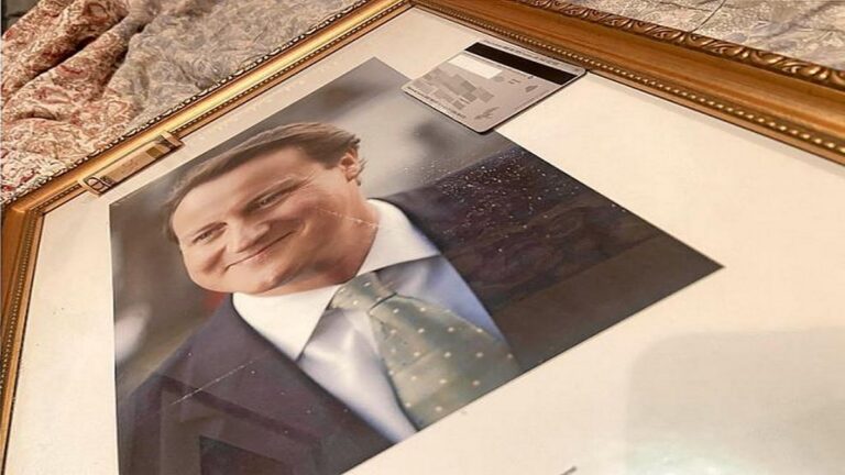 WATCH: The Tory Rising star inhales white dust from a charred photo of David Cameron