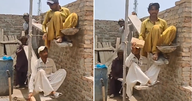 Watch Desi Workers Use ‘Jugaad Seesaw’ To Speed ​​Up Wall Construction In This Viral Video