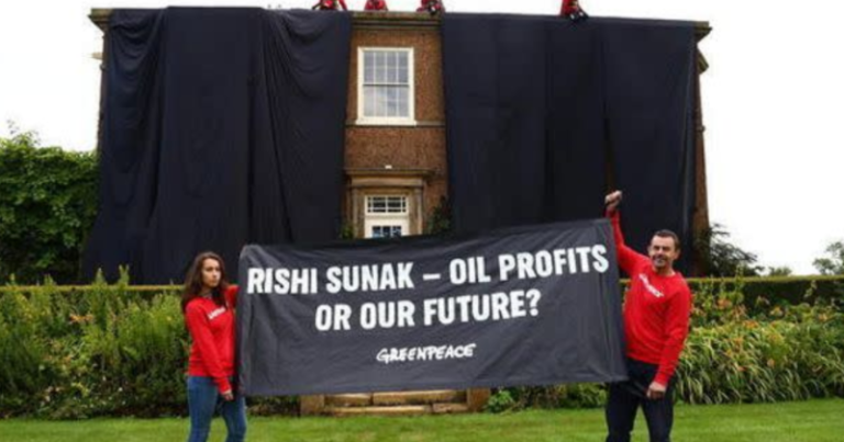 4 Climate Activists Arrested For Putting Black Fabric On Rishi Sunak’s Home To Protest Oil Expansion