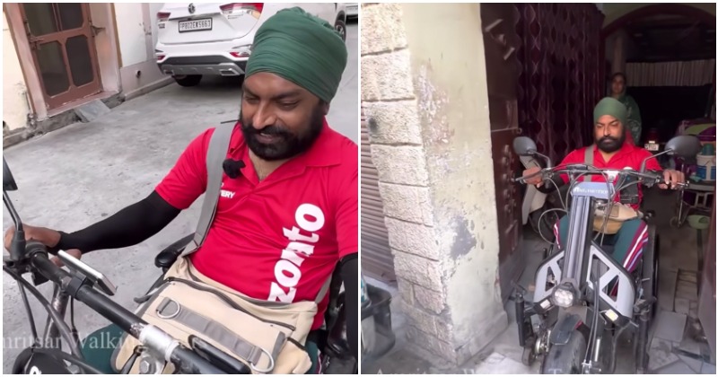Beating All Odds, Man Bedridden For 12 Years Now Drives Wheelchair To Deliver Food