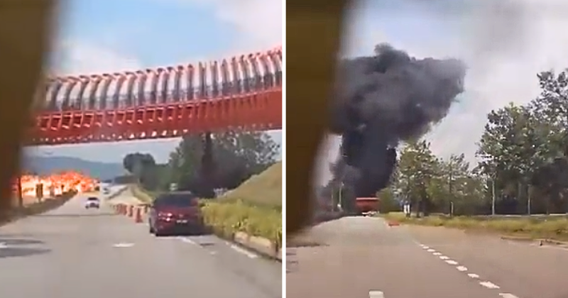 Bone-Chilling Footage Captures Private Jet Crashing On Highway In Malaysia 