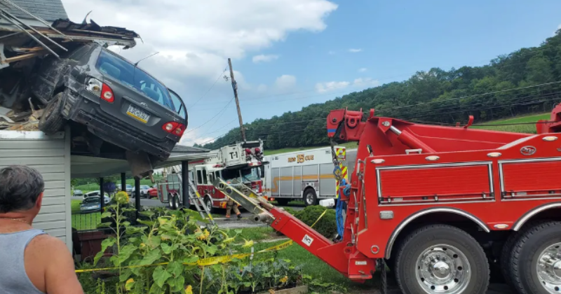 Car Crashes Into The Second Floor Of Pennsylvania House, No Injuries Reported