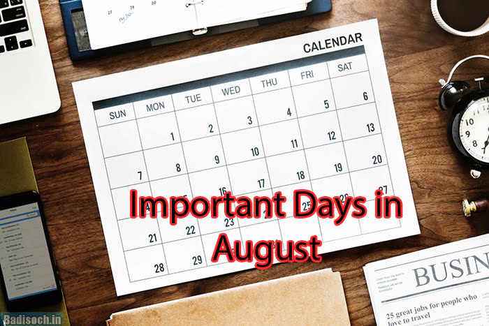 Important Days in August 