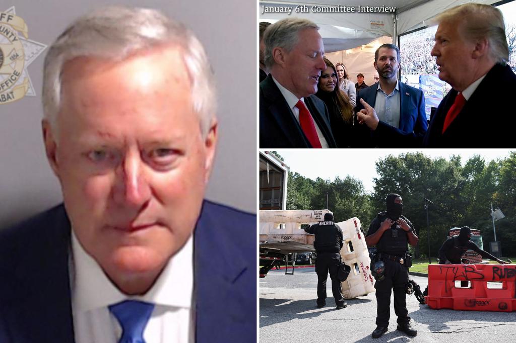 Mugshot of Former Trump Chief of Staff Mark Meadows Surrendering to Election Offices in Georgia Released