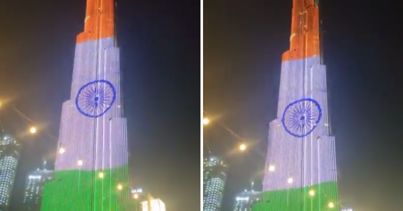 One Day After Pakistanis Cause Ruckus Before Burj Khalifa, Dubai Skyscraper Displays Indian Flag