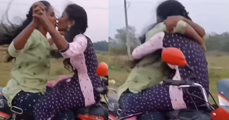 Outrage Online: Controversial Video Shows Girls Kissing On A Moving Bike