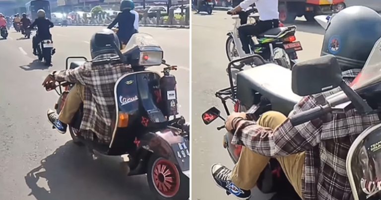 Ride In Reverse? Indonesian Man’s Bizarre Scooter Makeover Confuses The Internet