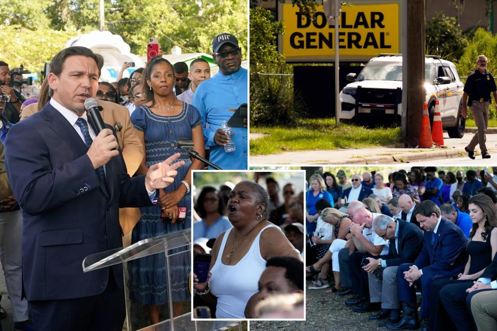 Ron DeSantis booed at vigil as hundreds mourn victims of racially motivated shooting in Jacksonville