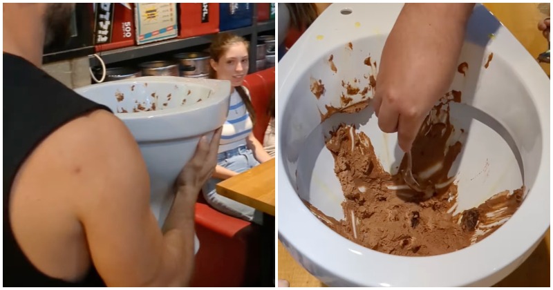 The deal nobody wants!  A restaurant serves a disgusting bathroom-themed chocolate dessert