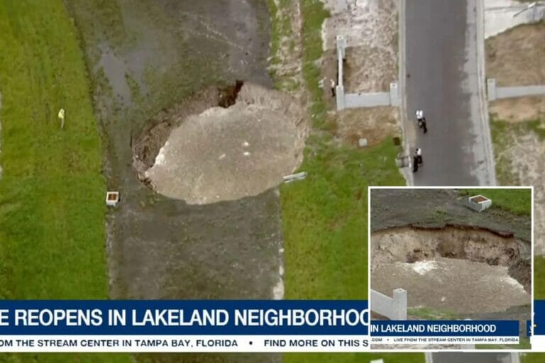 A 50-foot-wide sinkhole forms in the same area of ​​Florida where a 75-foot-wide sinkhole formed months earlier.