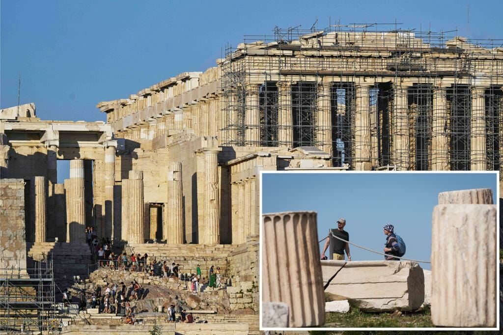 A tourist is arrested in Greece after trying to steal pieces of marble from the ancient Acropolis