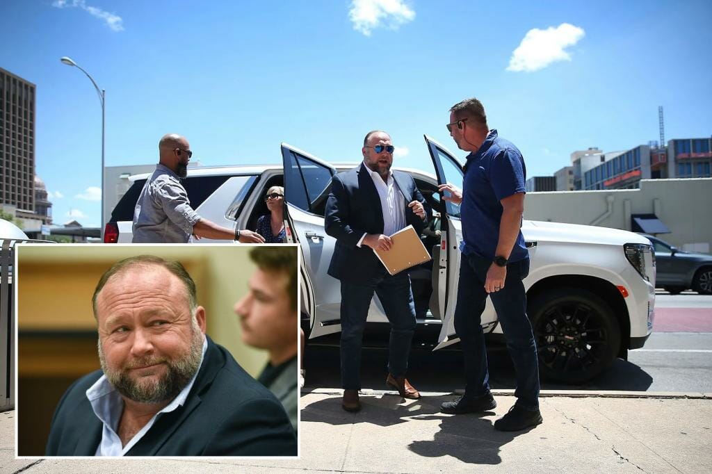 Alex Jones pays his own wife $15k a month as Sandy Hook families have yet to receive a dime from him