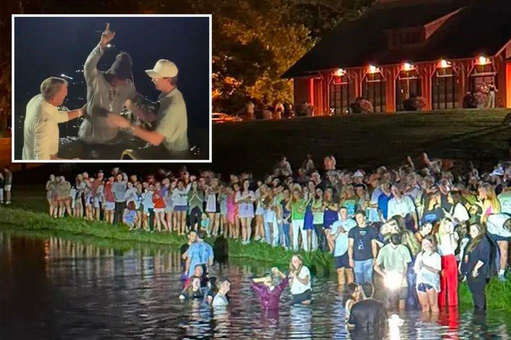 Auburn Tigers football coach Hugh Freeze baptizes students at 'Unite Auburn' mass worship event