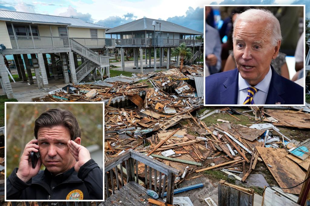 Biden visits Florida to see Idalia damage despite Ron DeSantis boycott