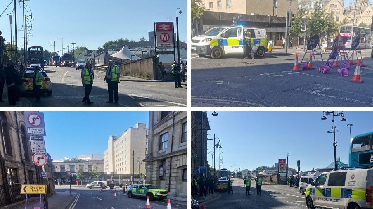 Bradford Interchange incident today: scene cleared after emergency services