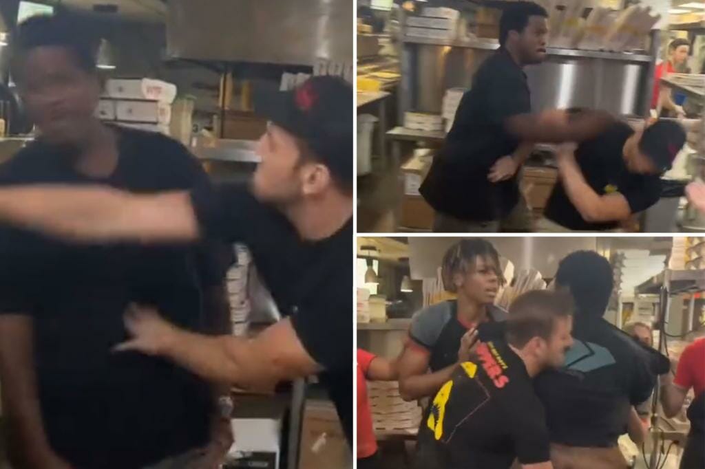 Crazy video shows beating of customer by Toppers Pizza employees: 'Jump on him!'