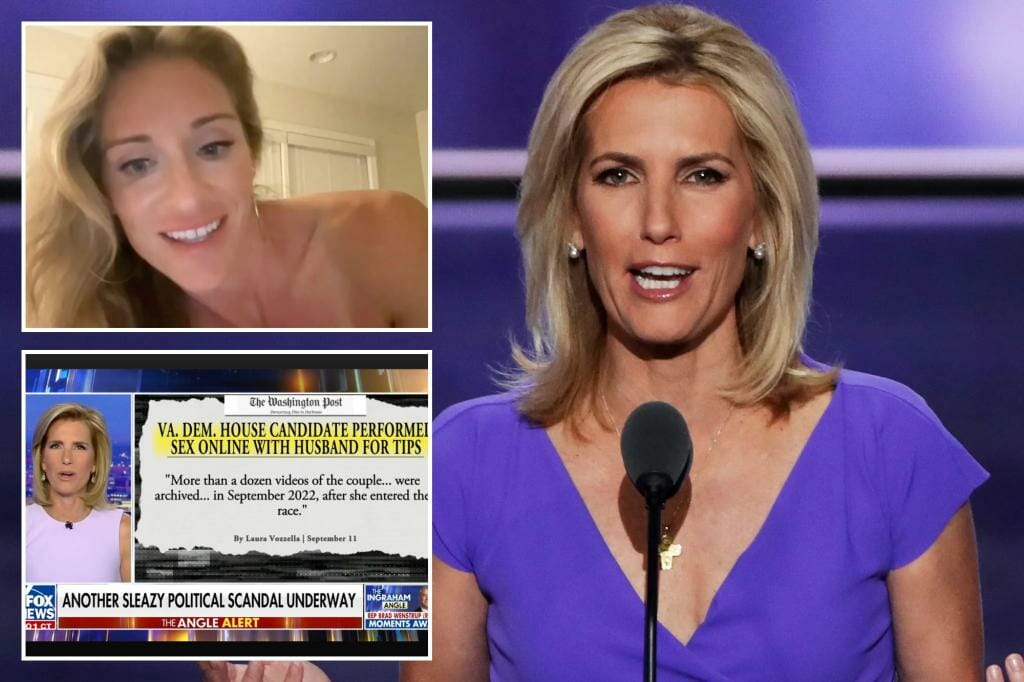Democratic Party is 'essentially Pornhub' after Virginia candidate's sex streams with husband, says Laura Ingraham
