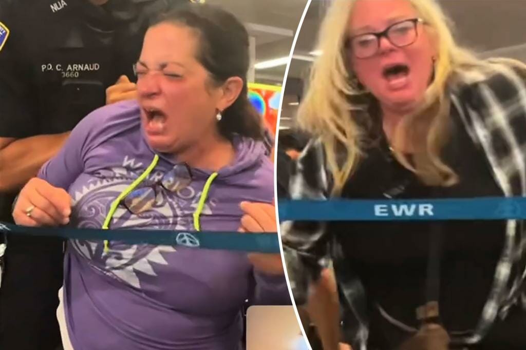 Drunk sisters throw tantrum after being told they couldn't board Aer Lingus flight to Ireland: video