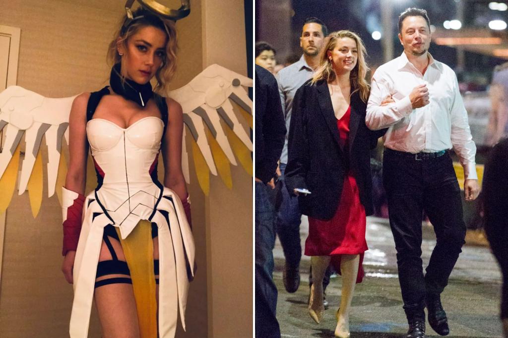 Elon Musk shares hot photo of ex Amber Heard dressed as Mercy from 'Overwatch': 'It was incredible'