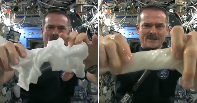 Find out what happens when you wring out a wet towel in space, astronaut shows in old viral video