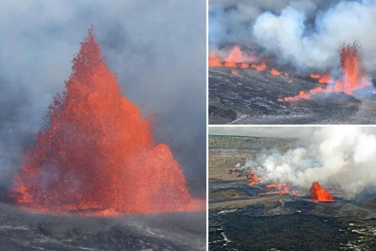 Hawaii’s Kilauea volcano erupts with glowing lava after nearly two months of calm