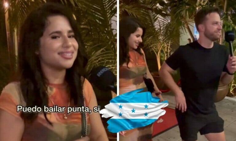 Honduran woman is surprised by a gringo influencer who danced punta