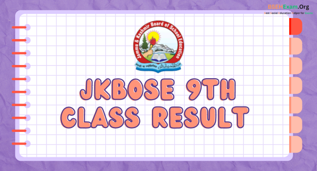 JKBOSE 9th Class Result