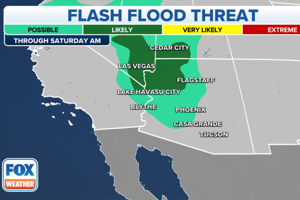 Las Vegas and the Southwest Region Face New Flash Flood Threats Due to Saturday's Monsoon Storms