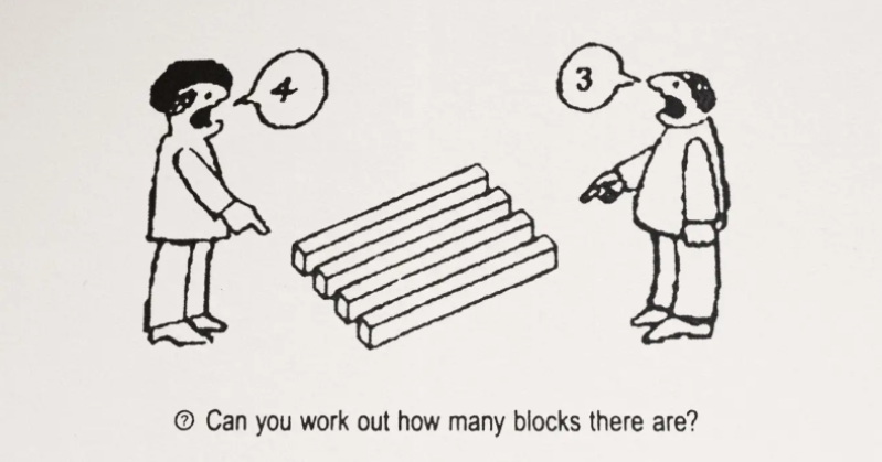 New optical illusion for you!  How many blocks can you see?
