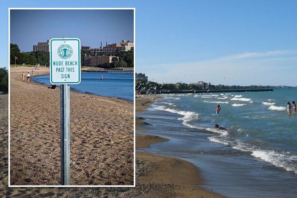 Prankster places fake nudist sign on popular Chicago non-nude beach