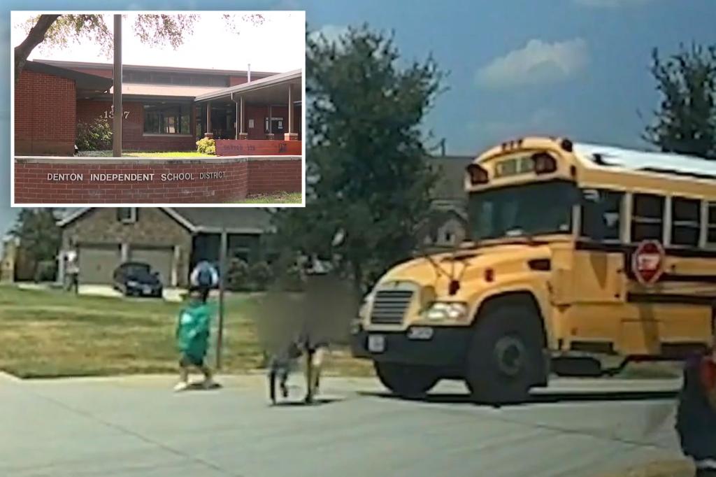 Texas bus driver suspended after nearly hitting 3 children crossing road in front of horrified parents: 'What the hell!