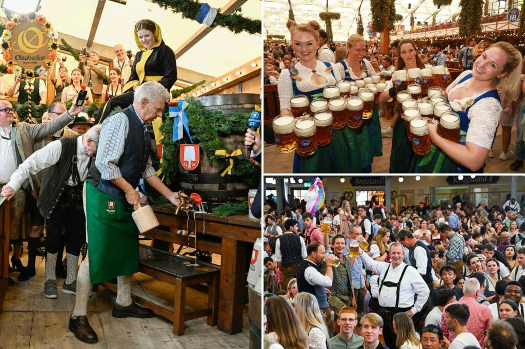 The beer flows and the crowd arrives in Munich for the official start of the Oktoberfest